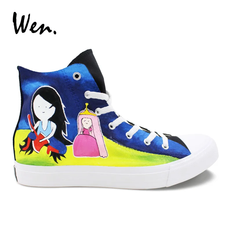 Wen Student Sneakers Graffiti Hand Painted Canvas Shoes Adventure Time Design Vulcanized Shoes High Help Casual Flat Plimsolls
Wen Student Sneakers Graffiti Hand Painted Canvas Shoes Adventure Time Design Vulcanized Shoes High Help Casual Flat Plimsolls