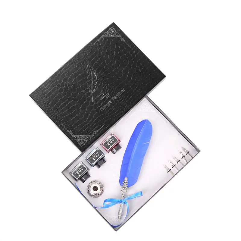 New Feather Pen Ink Pen Holder Plus 5 Pen Set Multi-Color Quality Student Teacher Writing Pen Exquisite Gift Box Packaging
New Feather Pen Ink Pen Holder Plus 5 Pen Set Multi-Color Quality Student Teacher Writing Pen Exquisite Gift Box Packaging