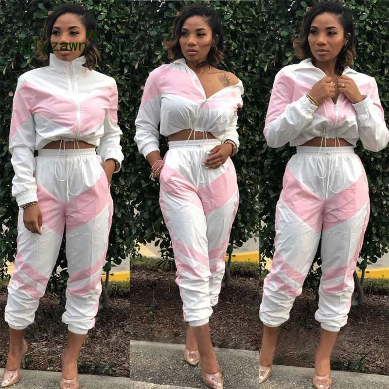 Fashion Color Patchwork Sportwear Two Piece Set Zip Long Sleeve Jacket Crop Top + Pockets Pencil Pants Tracksuit Casual Outfits
Fashion Color Patchwork Sportwear Two Piece Set Zip Long Sleeve Jacket Crop Top + Pockets Pencil Pants Tracksuit Casual Outfits