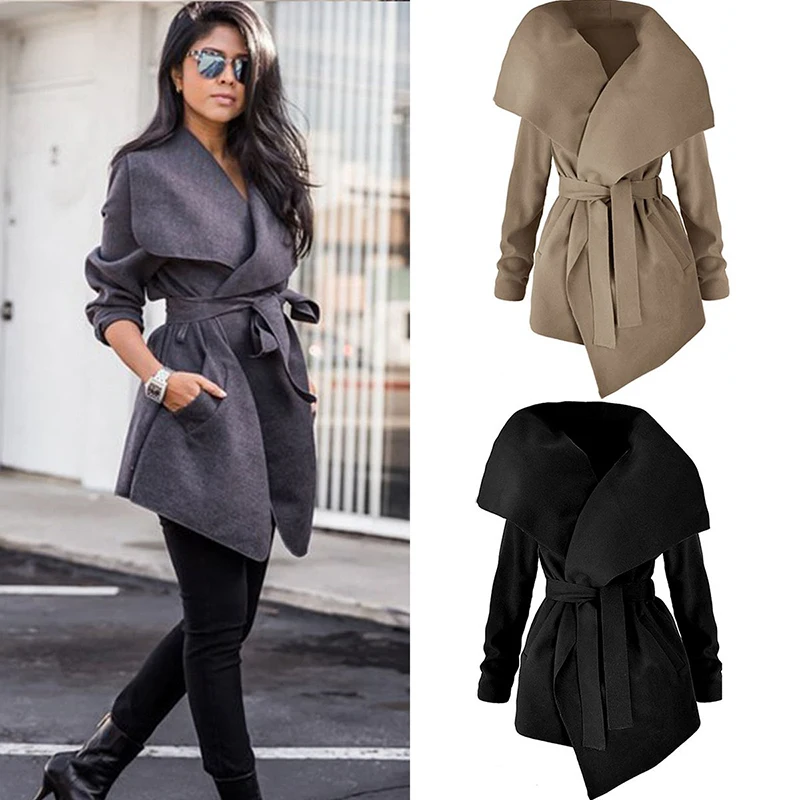 Fashion Fashion Women Ladies Winter Trench Coat Warm Turn-down Collar Solid Color Overcoat With Belt Slim Outwear 6Q1717
Fashion Fashion Women Ladies Winter Trench Coat Warm Turn-down Collar Solid Color Overcoat With Belt Slim Outwear 6Q1717