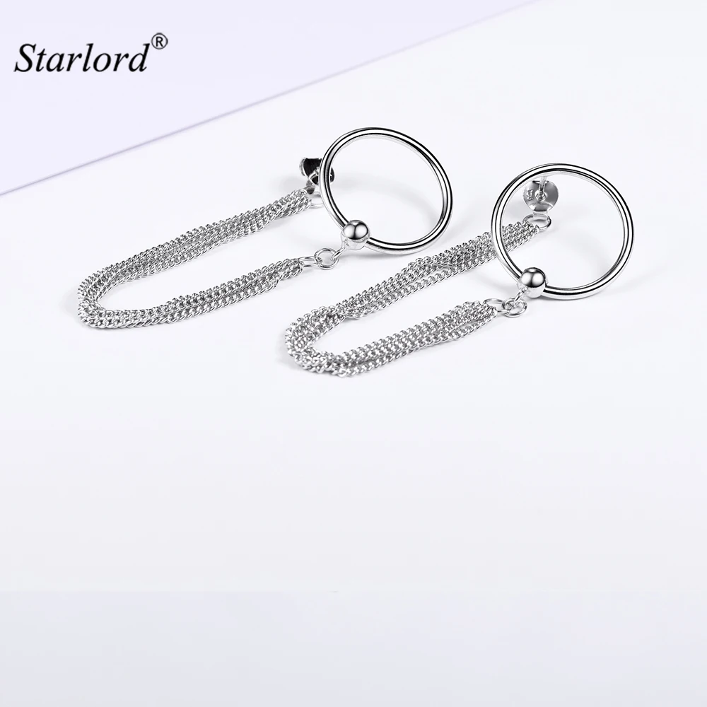 Starlord Circle Threader Earrings 925 Sterling Silver Metal Chain Tassel Silver Ear Threader Dangle Earrings For Women E6095B
Starlord Circle Threader Earrings 925 Sterling Silver Metal Chain Tassel Silver Ear Threader Dangle Earrings For Women E6095B