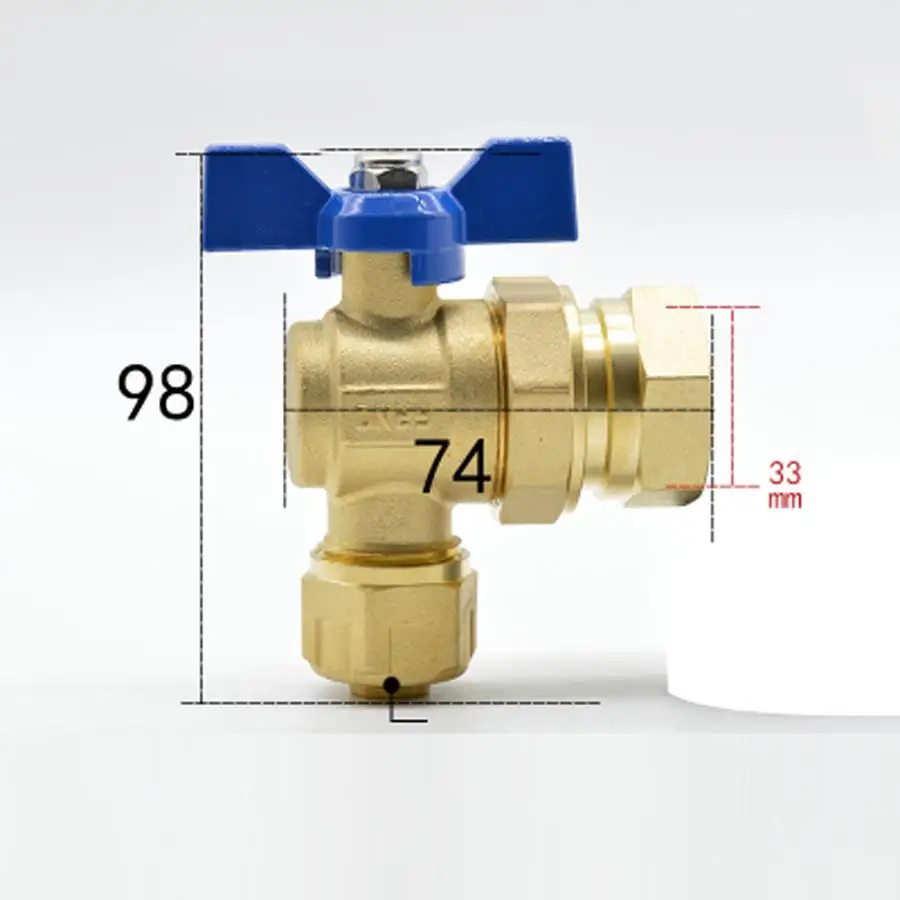 DN25 G 1" BSPP Female Fit 16/20mm ID/OD PEX Tube None Brass Angle Ball Valve With Blue Handle For Water Mainfold
DN25 G 1" BSPP Female Fit 16/20mm ID/OD PEX Tube None Brass Angle Ball Valve With Blue Handle For Water Mainfold