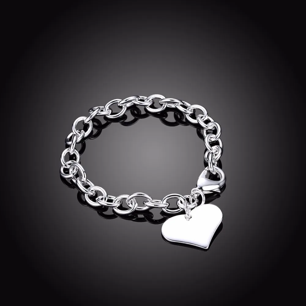 Lekani Luxury 925 stamp silver color Bracelets Heart Charm Bracelet High Quality Men Women Fashion Silver Bracelet Fine Jewelry
Lekani Luxury 925 stamp silver color Bracelets Heart Charm Bracelet High Quality Men Women Fashion Silver Bracelet Fine Jewelry