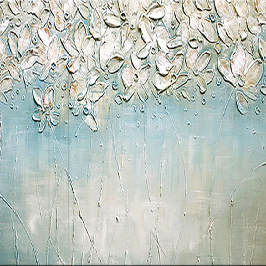 New arrived Handmade thick oil knife white flowers Oil Painting On Canvas Wall Art picture for room handpainted home Decoration
New arrived Handmade thick oil knife white flowers Oil Painting On Canvas Wall Art picture for room handpainted home Decoration