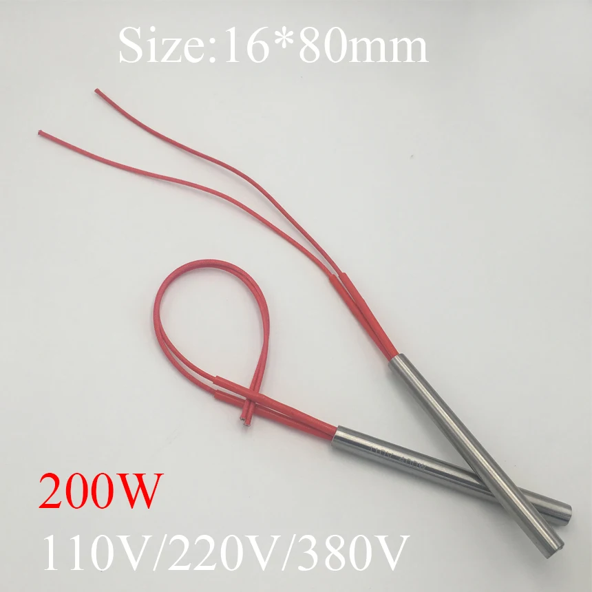 16x80 16*80mm 200W AC 110V 220V 380V Stainless Steel Cylinder Tube Mold Heating Element Single End Cartridge Heater
16x80 16*80mm 200W AC 110V 220V 380V Stainless Steel Cylinder Tube Mold Heating Element Single End Cartridge Heater