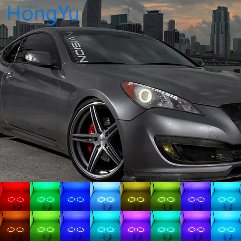 Headlight Multi-color RGB LED Angel Eyes Halo Ring Eye DRL RF Remote Control for Hyundai Genesis Coupe 2010 - 2014 Accessories
Headlight Multi-color RGB LED Angel Eyes Halo Ring Eye DRL RF Remote Control for Hyundai Genesis Coupe 2010 - 2014 Accessories