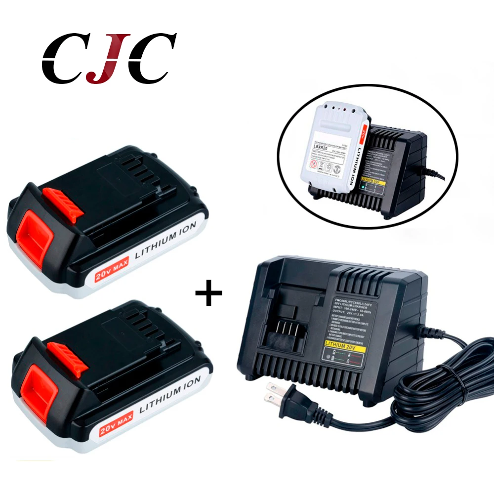 2 шт 20V Li-Ion 2000mAh перезаряжаемый Электроинструмент Сменный аккумулятор для BLACK & DECKER LB20 LBX20 LBXR20 + зарядное устройство
2 шт 20V Li-Ion 2000mAh перезаряжаемый Электроинструмент Сменный аккумулятор для BLACK & DECKER LB20 LBX20 LBXR20 + зарядное устройство