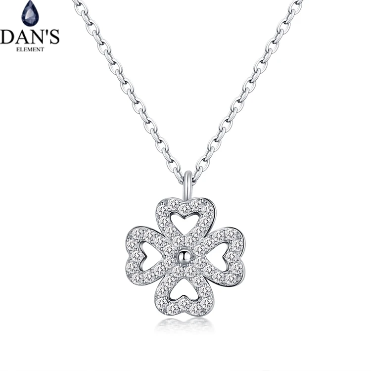 

Dan's Element Real Brand AAA Zirconia Micro Inlays Fashion Heart Flower Pendant S925 Necklace for women Valentine's Gift 132902