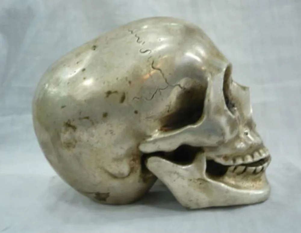 Сборная статуя тибетского серебряного черепа голова смерти netsuke Бесплатная доставка
Сборная статуя тибетского серебряного черепа голова смерти netsuke Бесплатная доставка