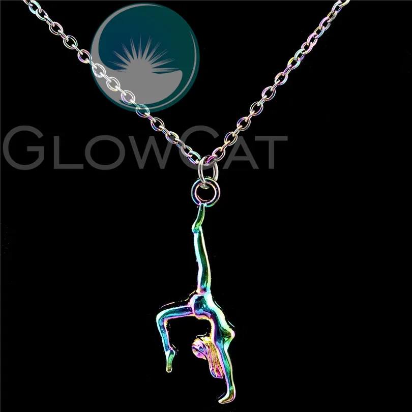 Rainbow Colors Gymnastics Female Gym Sport Gymnast Pendant Chain Necklaces Women Girl Choker Party Gift Jewelry Wholesale
Rainbow Colors Gymnastics Female Gym Sport Gymnast Pendant Chain Necklaces Women Girl Choker Party Gift Jewelry Wholesale