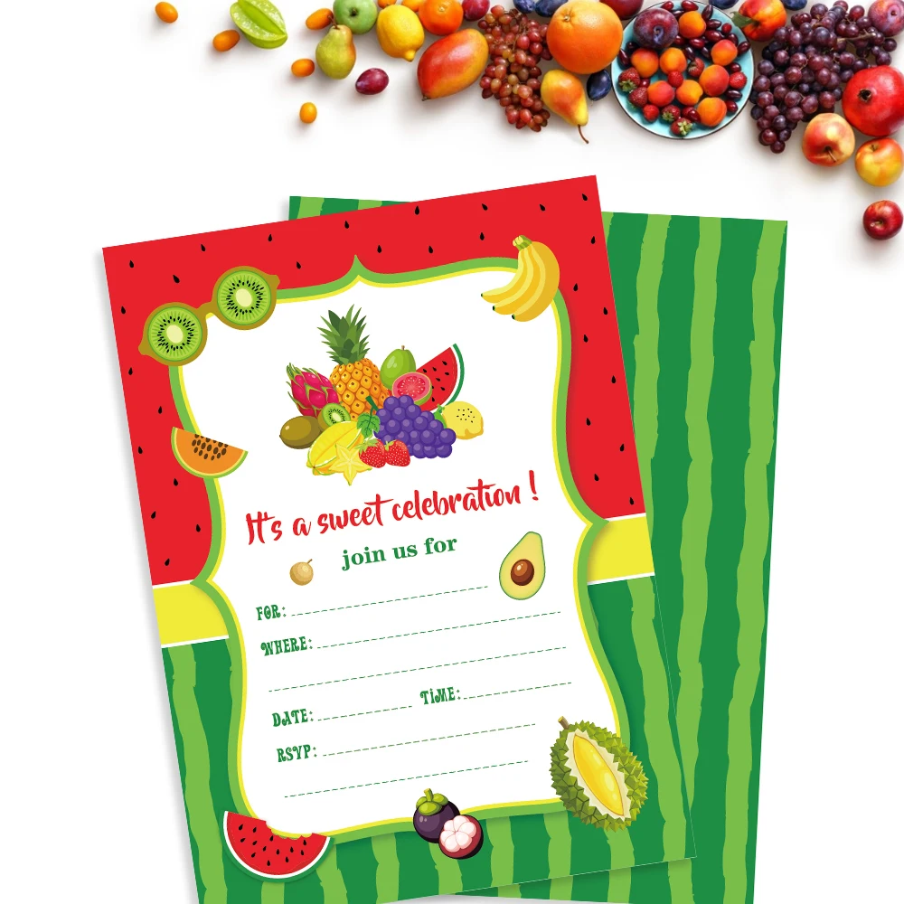 Sweet Fruits Theme Party Invitations Cards Decorations Watermelon Pineapple Kiwi Paper Invitations Kids Birthday Party Favors
Sweet Fruits Theme Party Invitations Cards Decorations Watermelon Pineapple Kiwi Paper Invitations Kids Birthday Party Favors
