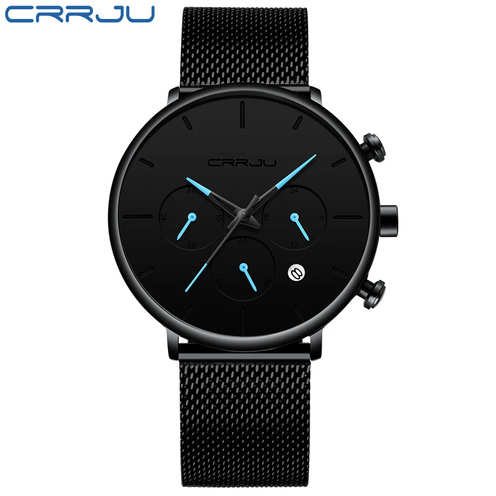 CRRJU Unique Style Reloj Hombre Mens Watches Top Brand Luxury Chronograph Sport Watch Men Waterproof Military Clock Masculino | Наручные