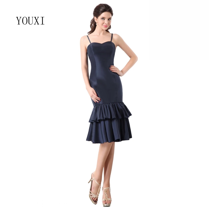Sexy Spaghetti Strap Navy Blue Prom Dresses 2019 High Quality Satin Knee Length Formal Evening Party Gowns
Sexy Spaghetti Strap Navy Blue Prom Dresses 2019 High Quality Satin Knee Length Formal Evening Party Gowns