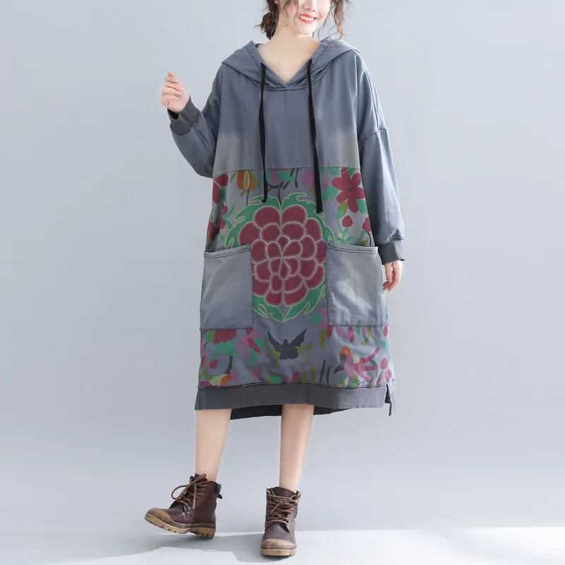 New Autumn Winter Women Hoodies Plus Size Casual Loose Print Pockets Hooded Sweatshirts Jeans Dress For Women Denim Hoodies
New Autumn Winter Women Hoodies Plus Size Casual Loose Print Pockets Hooded Sweatshirts Jeans Dress For Women Denim Hoodies