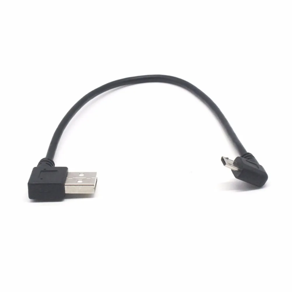 Правый угол микро USB кабель 25 см 2 0 папа к Micro B 5 Pin Синхронизация зарядки и передачи