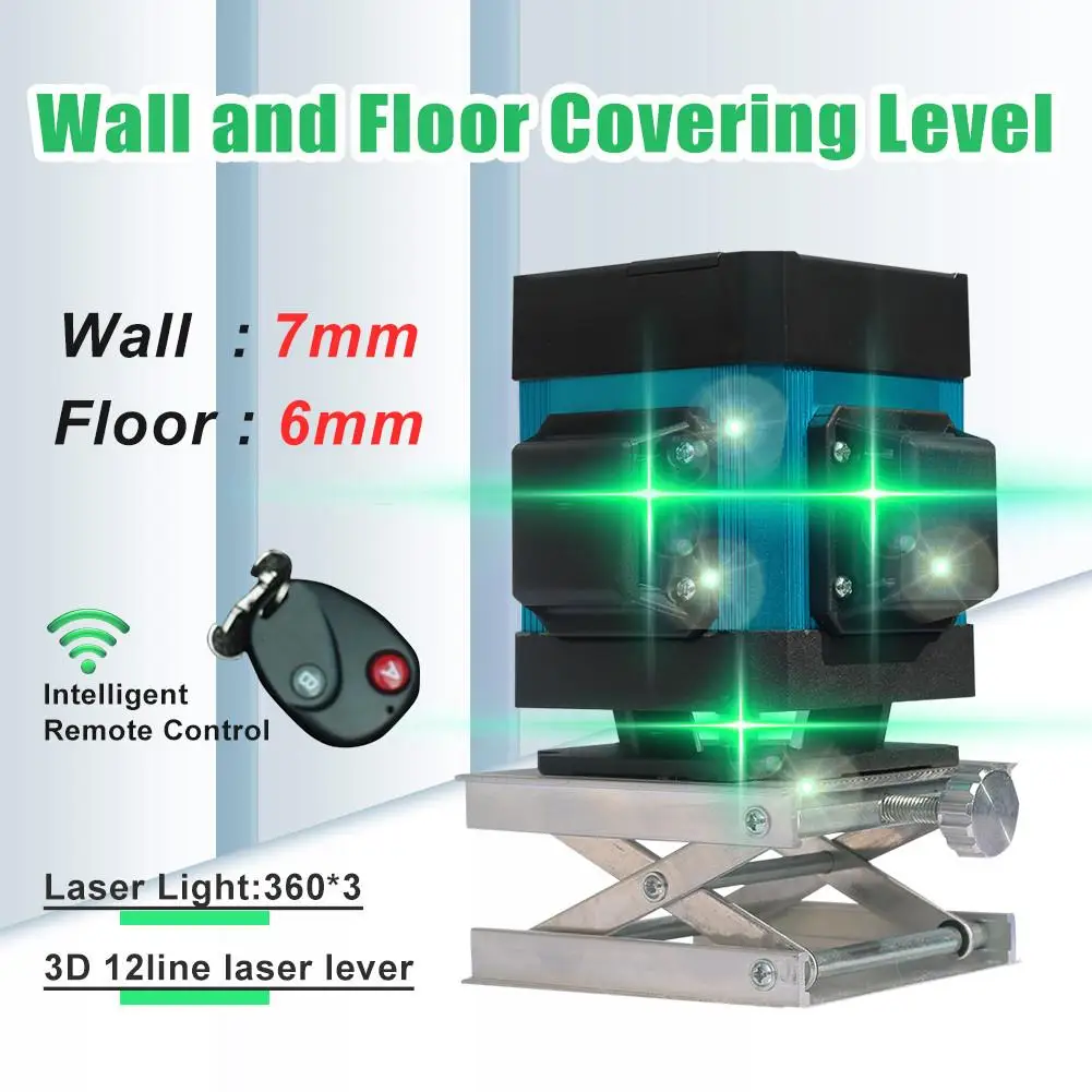 3d Green Light 12 Line Affixing Instrument Laser Level High Precision Flat Glare Floor Tile Ground Intelligent Remote Control
3d Green Light 12 Line Affixing Instrument Laser Level High Precision Flat Glare Floor Tile Ground Intelligent Remote Control