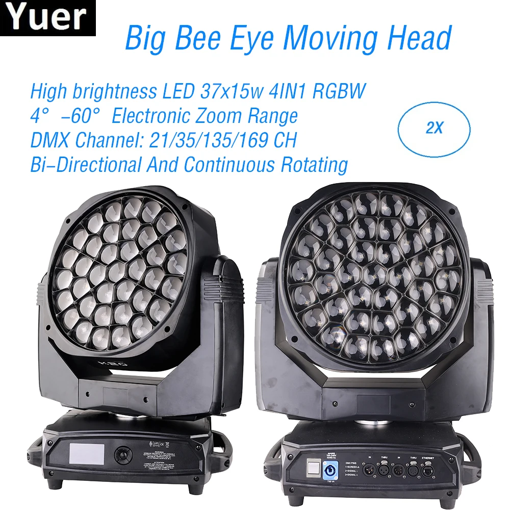 2Pcs/Lot 37x15W LED Big Bee Eye Wash Beam Moving Head Lights DJ Equipments Wash Effect Beam Stage Lights Disco Party Moving Head
2Pcs/Lot 37x15W LED Big Bee Eye Wash Beam Moving Head Lights DJ Equipments Wash Effect Beam Stage Lights Disco Party Moving Head