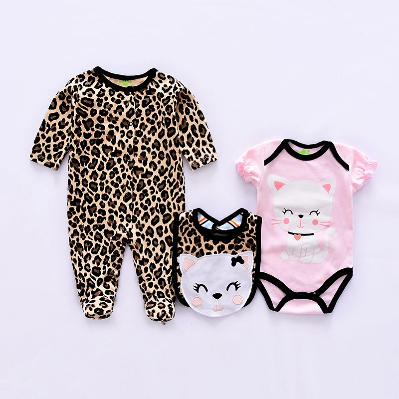 Комплект детской одежды из 3 предметов Милый хлопковый костюм с принтом животных