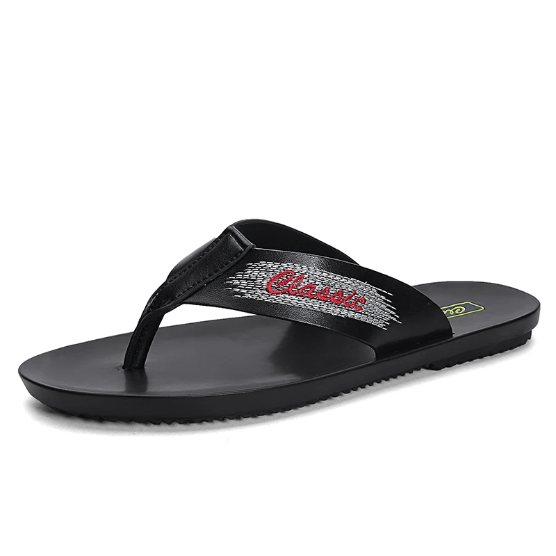 Flip Flops Leather Big Size 2019 Summer Men Slippers High Quality Mens Beach Sandals Anti-slip Zapatos Hombre Casual Shoes Black
Flip Flops Leather Big Size 2019 Summer Men Slippers High Quality Mens Beach Sandals Anti-slip Zapatos Hombre Casual Shoes Black