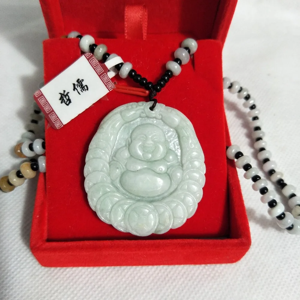 Zhe Ru Jewelry Pure Natural Jadeite Light Green Lucky Buddha Pendant Tricolor Jade Bead Necklace Send A Certificate
Zhe Ru Jewelry Pure Natural Jadeite Light Green Lucky Buddha Pendant Tricolor Jade Bead Necklace Send A Certificate