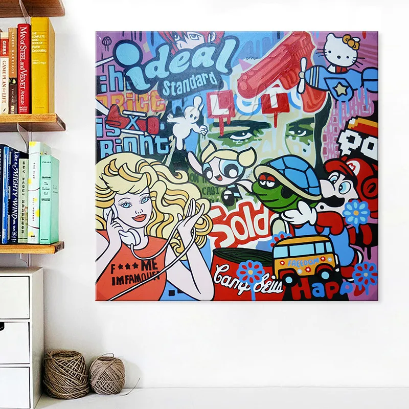 Lichtenstein Pop Art Cartoon Oil painting on canvas Hand-painted Wall Art Picture for living Room Andy Warhol home decor 11
Lichtenstein Pop Art Cartoon Oil painting on canvas Hand-painted Wall Art Picture for living Room Andy Warhol home decor 11