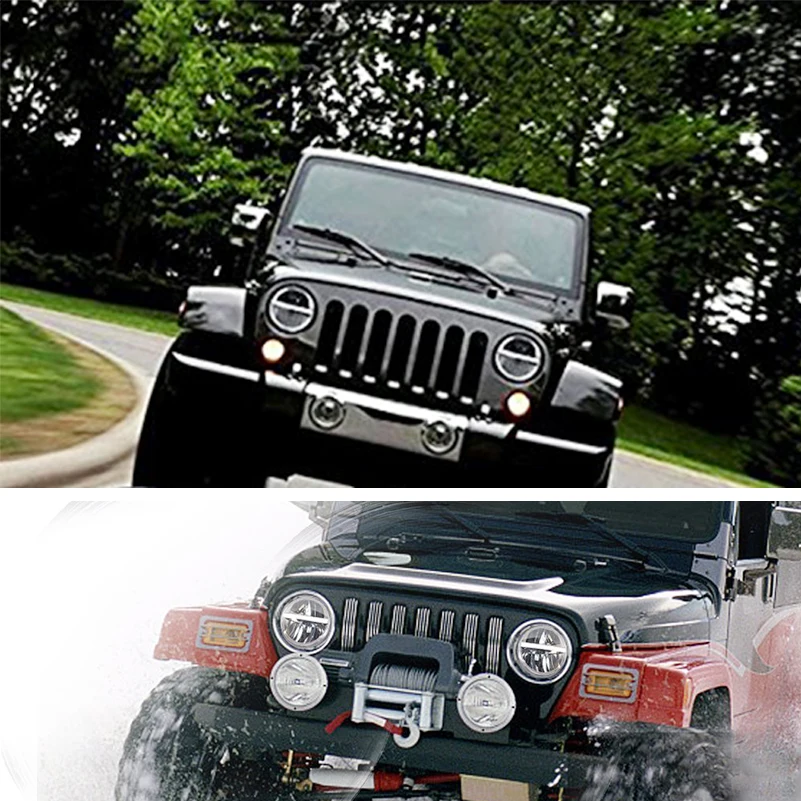 7"INCH projector headlamp For J eep wrangler JK LJ TJ CJ 7 inch LED headlight for Land Rover Defender 90/110. 
7"INCH projector headlamp For J eep wrangler JK LJ TJ CJ 7 inch LED headlight for Land Rover Defender 90/110.