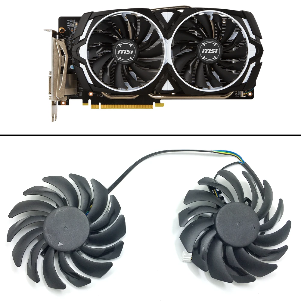 Новинка 85 мм вентилятор для видеокарты MSI ARMOR RX570 RX580 GTX1060 6GD5X OC 3G сменный двойной 40