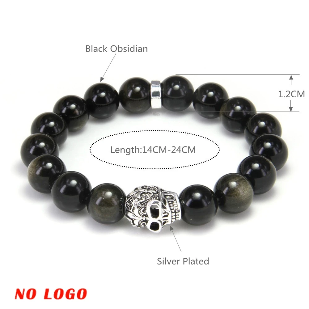 Thomas Style BIG BLACK OBSIDIAN AND SKULL with LILY DESIGN BEADS ELASTIC BRACELET, Rebel Heart Style Jewelry for Men TS B262
Thomas Style BIG BLACK OBSIDIAN AND SKULL with LILY DESIGN BEADS ELASTIC BRACELET, Rebel Heart Style Jewelry for Men TS B262