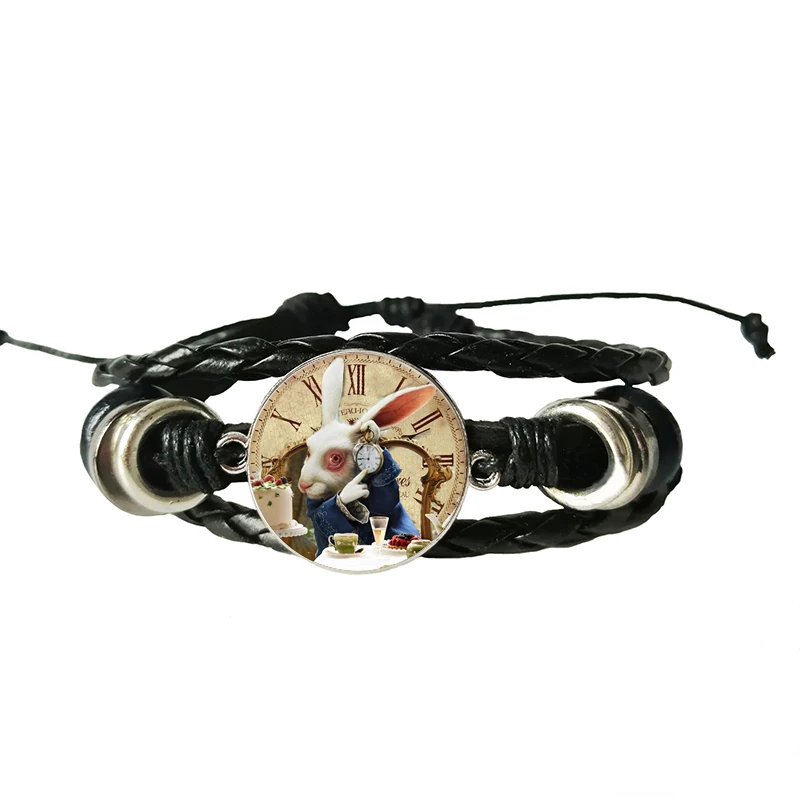 Alice in Wonderland Leather bracelet beautiful rabbit image exquisite jewelry fan gift bracelets amulet man best friends Bangle
Alice in Wonderland Leather bracelet beautiful rabbit image exquisite jewelry fan gift bracelets amulet man best friends Bangle