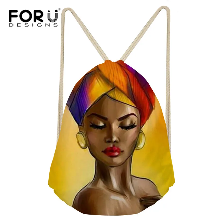 FORUDESIGNS Women's Drawstring Bags for Kids Mini Shoulder Bagpack Ladies Black Art African Girls Printing Beach String Bags
FORUDESIGNS Women's Drawstring Bags for Kids Mini Shoulder Bagpack Ladies Black Art African Girls Printing Beach String Bags