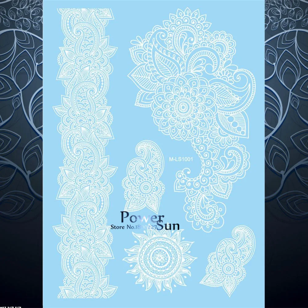 1PC Waterproof Arm Hand Decal Fake Flower Tattoo White Lace Henna Jewel Design Wedding Body Art Temporary Tattoo Sticker PLS1001
1PC Waterproof Arm Hand Decal Fake Flower Tattoo White Lace Henna Jewel Design Wedding Body Art Temporary Tattoo Sticker PLS1001