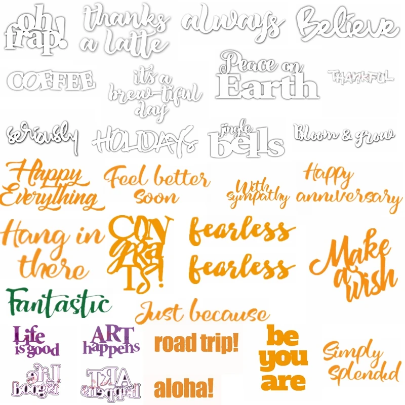 Common Phrases Metal Cutting Dies Stencil DIY Paper Card Album Making Scrapbooking Template Embossing Crafts New Dies 2019
Common Phrases Metal Cutting Dies Stencil DIY Paper Card Album Making Scrapbooking Template Embossing Crafts New Dies 2019