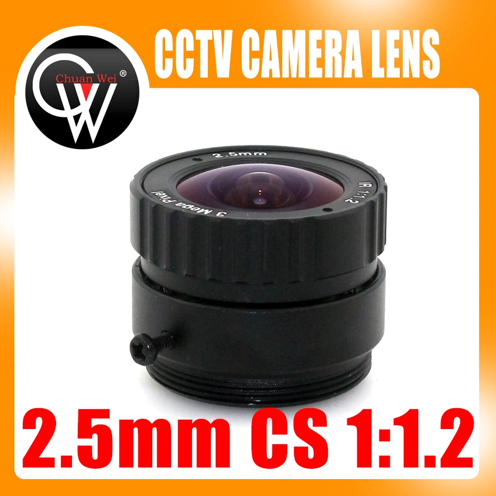 3MP 2.5mm CS cctv lens suitable for both1/2.5" and 1/3"CMOS chipsets for ip cameras and security cameras
3MP 2.5mm CS cctv lens suitable for both1/2.5" and 1/3"CMOS chipsets for ip cameras and security cameras