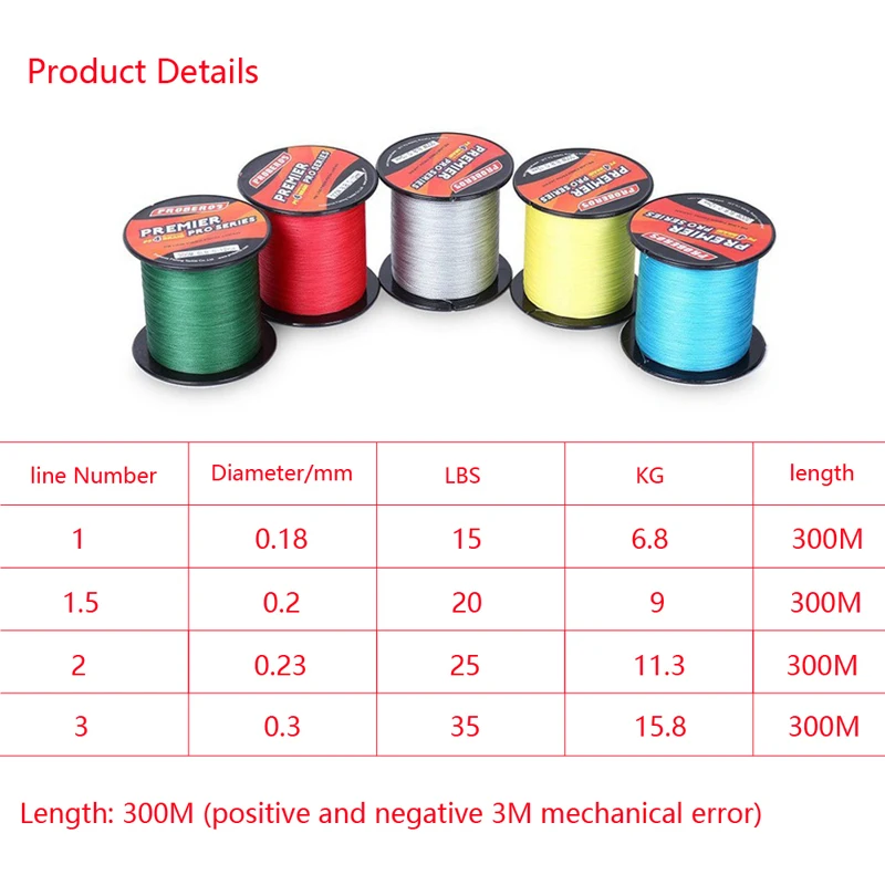 300M PE Multifilament Braided Fishing Line Super Strong Fishing Line Rope 4 Strands Carp Fishing Rope Cord 6LB - 80LB
300M PE Multifilament Braided Fishing Line Super Strong Fishing Line Rope 4 Strands Carp Fishing Rope Cord 6LB - 80LB