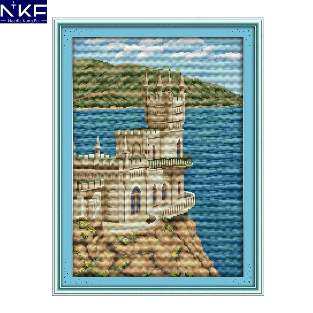 NKF The seaside church scenery style embroidery kits modern designs Chinese counted cross stitch patterns for home decoration
NKF The seaside church scenery style embroidery kits modern designs Chinese counted cross stitch patterns for home decoration