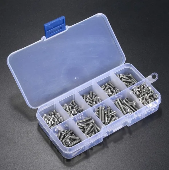340pcs M3 Stainless Steel Button Head Allen Bolts Hexagon Socket Screws With Hex Nuts Assortment Kit
340pcs M3 Stainless Steel Button Head Allen Bolts Hexagon Socket Screws With Hex Nuts Assortment Kit