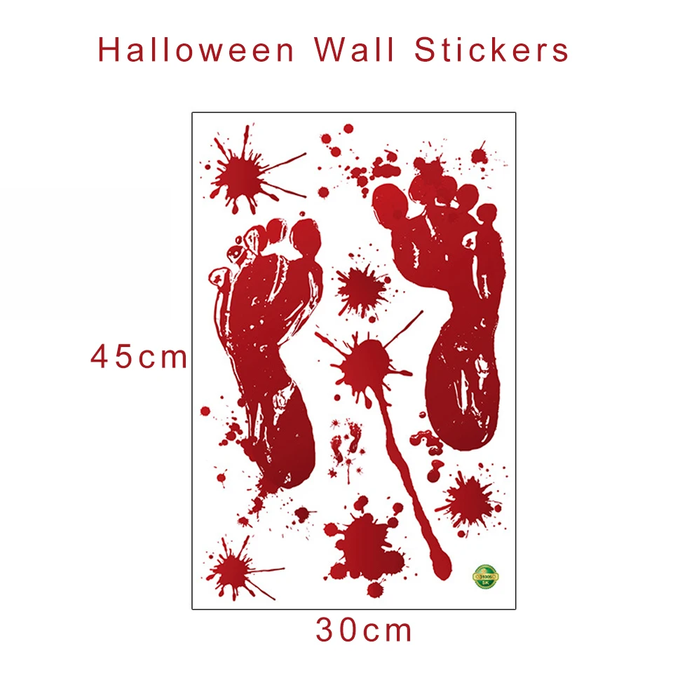 Tronzo Halloween Wall Stickers Bloody Hand Foot Print Realistic Blood Injury Scar Tattoo Sticker Halloween Horror Party Props
Tronzo Halloween Wall Stickers Bloody Hand Foot Print Realistic Blood Injury Scar Tattoo Sticker Halloween Horror Party Props