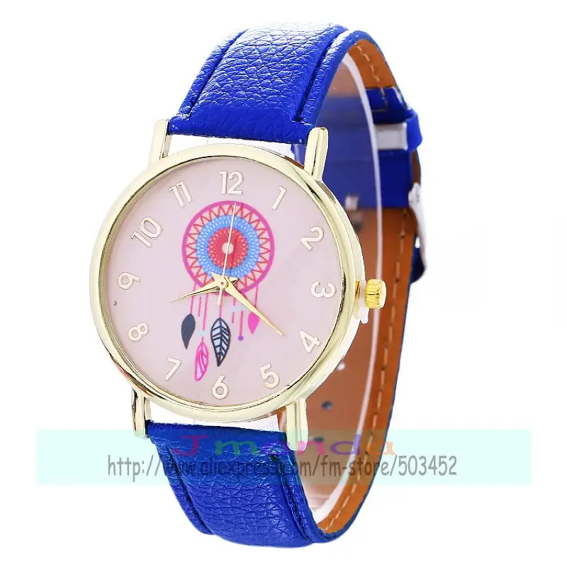100pcs/lot Dream Chaser leather watch no logo gold case wrap quartz casual wholesale wristwatch for unisex fashion clock - купить по