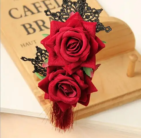 New arrival women's big floral with black lace crown hairbands party girl's lovely elegant headband lovely hair accessories
New arrival women's big floral with black lace crown hairbands party girl's lovely elegant headband lovely hair accessories