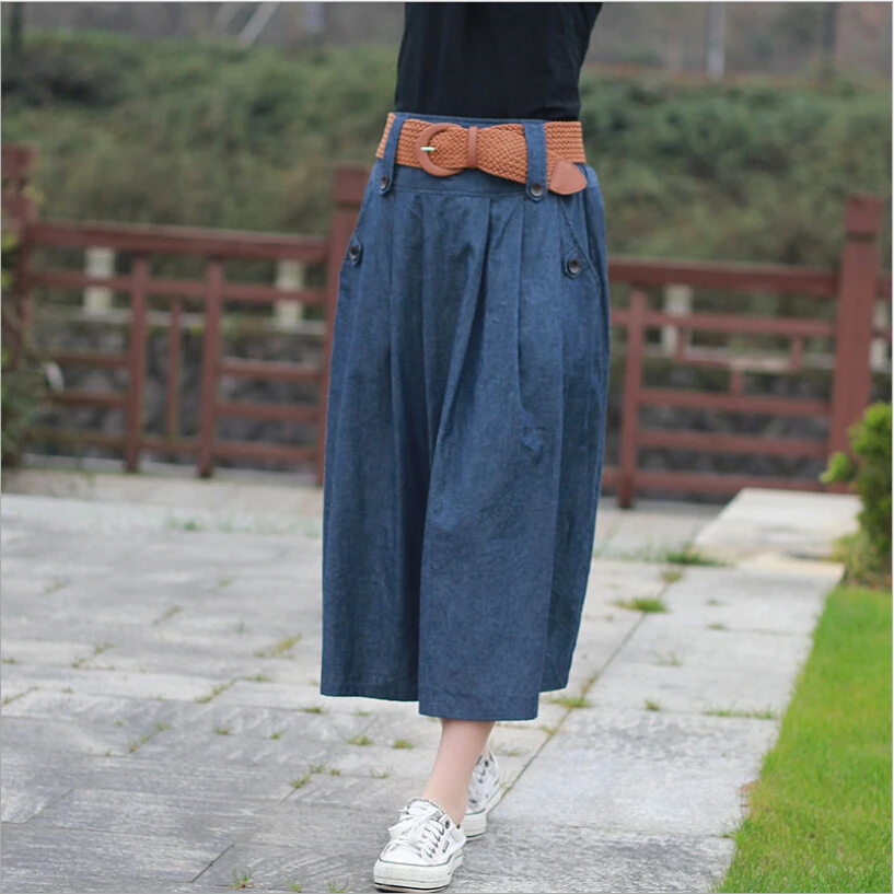 New 2020 Spring Summer Denim Skirt Women Jeans High Waist Pleated Skirt Casual Elastic Waist Skirt Long Skirts Women Saia S1606 
New 2020 Spring Summer Denim Skirt Women Jeans High Waist Pleated Skirt Casual Elastic Waist Skirt Long Skirts Women Saia S1606