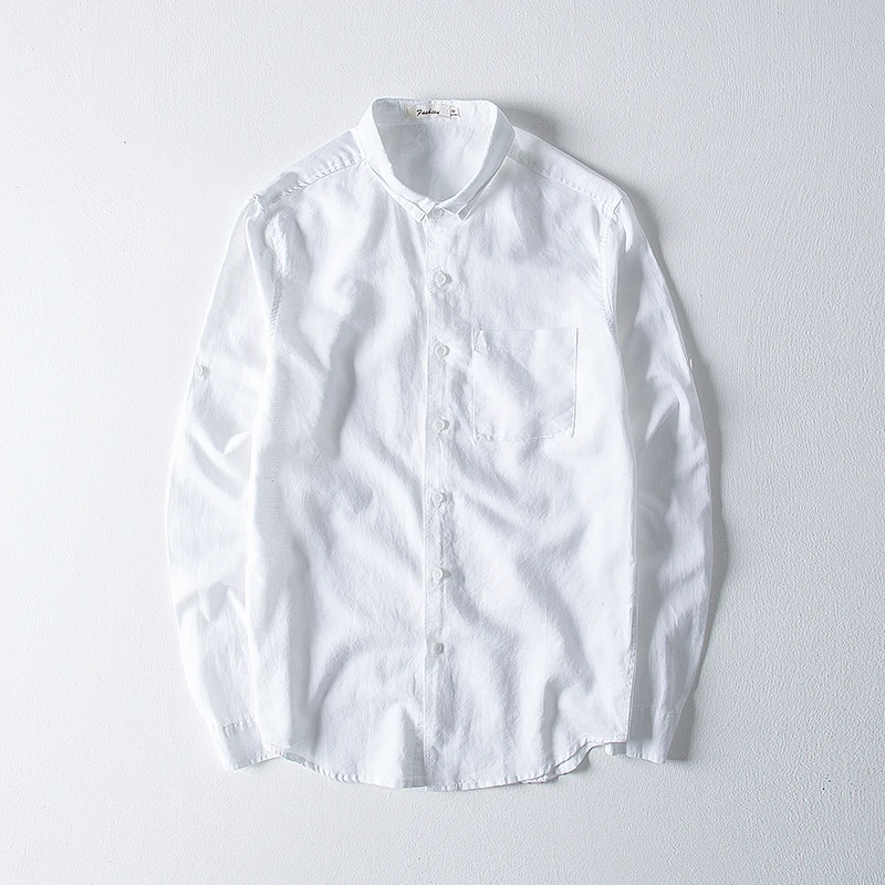 New men's linen and cotton white shirt men long-sleeved fashion shirts for men flax solid top mens camisa masculina chemise
New men's linen and cotton white shirt men long-sleeved fashion shirts for men flax solid top mens camisa masculina chemise