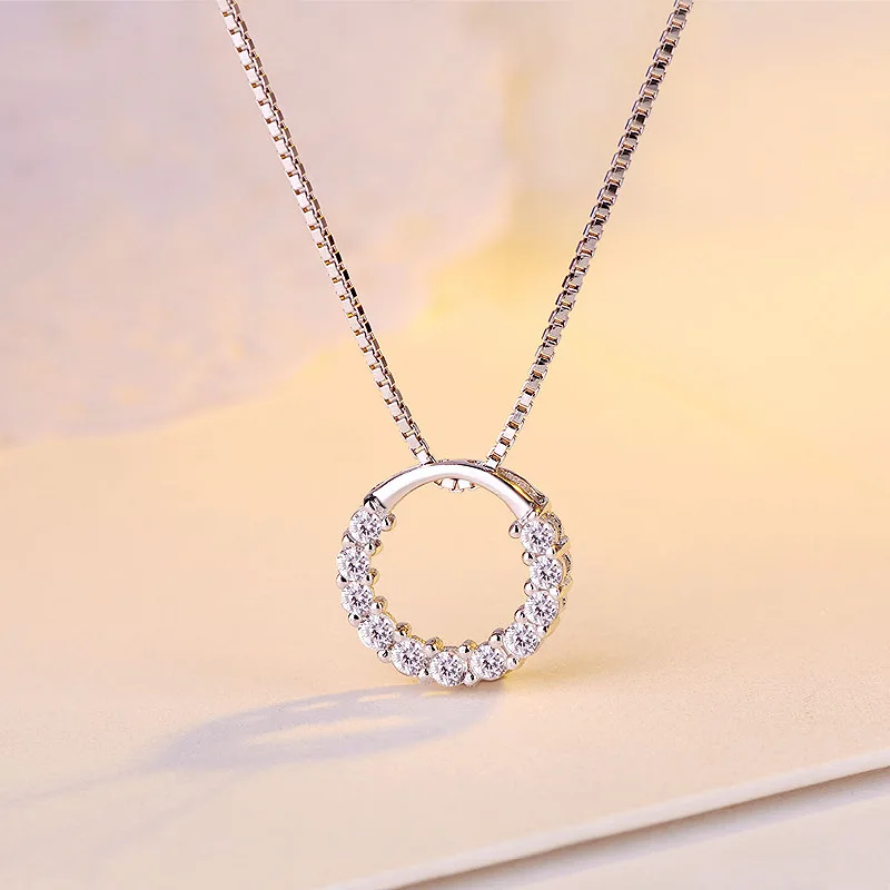 New Fashion 925 Sterling Silver Shiny Crystal Round Design Ladies' Pendant Necklaces For Women Gift Jewelry Drop Shipping
New Fashion 925 Sterling Silver Shiny Crystal Round Design Ladies' Pendant Necklaces For Women Gift Jewelry Drop Shipping
