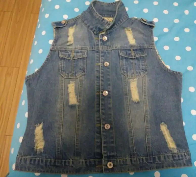PLUS size S-5XL!2020 Spring Slim Denim Vest Girls Holes Jean Jacket Female Vintage Single-breasted Short Sleeveless
PLUS size S-5XL!2020 Spring Slim Denim Vest Girls Holes Jean Jacket Female Vintage Single-breasted Short Sleeveless