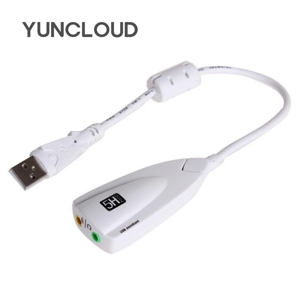 Звуковая карта YUNCLOUD USB 2 0 5HV2 внешний адаптер 7 1 каналов с 3D виртуальным аудио