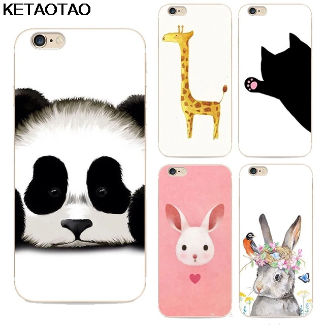 KETAOTAO милые чехлы для телефонов с пандой и животными iPhone 4S 6 5C 5S 6S 7 8 SE 5Plus XR XS Max