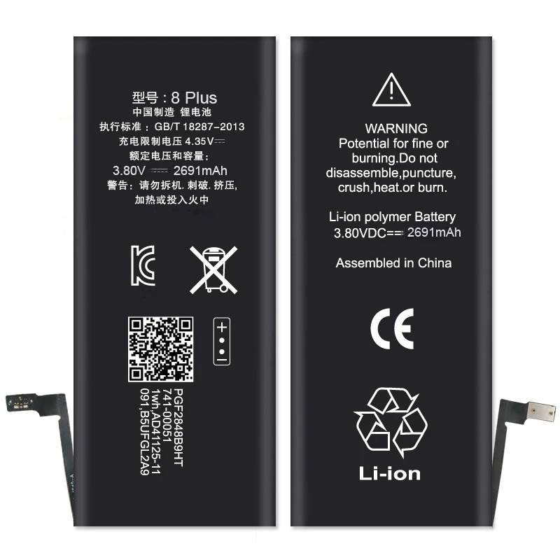 20pcs/Lot ISUNOO 2691mah Mobile Phone Lithium Battery For Apple iPhone 8P 8 Plus Internal Replacement polymer Battery
20pcs/Lot ISUNOO 2691mah Mobile Phone Lithium Battery For Apple iPhone 8P 8 Plus Internal Replacement polymer Battery