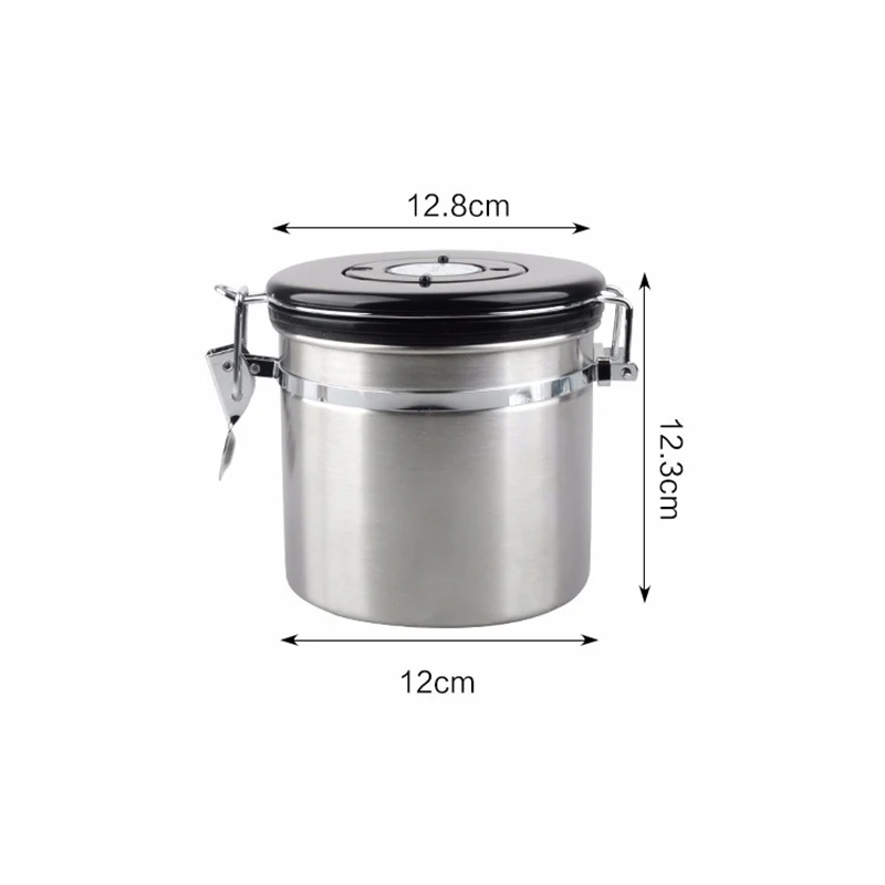 350g Coffee Bean Sealing Can 304 Stainless Steel with Exhaust Valve Tea Leaves Dry Grain Milk Coffee Powder Kitchen Storage Can
350g Coffee Bean Sealing Can 304 Stainless Steel with Exhaust Valve Tea Leaves Dry Grain Milk Coffee Powder Kitchen Storage Can