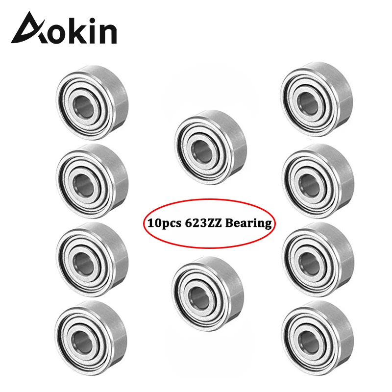 Aokin 10pcs 623ZZ Bearing 3mmx10mmx4mm Double Shielded Miniature Deep Groove Ball Bearing for 3D Printers Parts
Aokin 10pcs 623ZZ Bearing 3mmx10mmx4mm Double Shielded Miniature Deep Groove Ball Bearing for 3D Printers Parts