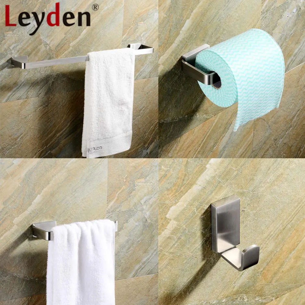 Leyden Brushed 304 Stainless Steel Single Towel Bar Holder Towel Ring Paper Holder Robe Hook 4pcs Bathroom Accessories Set
Leyden Brushed 304 Stainless Steel Single Towel Bar Holder Towel Ring Paper Holder Robe Hook 4pcs Bathroom Accessories Set