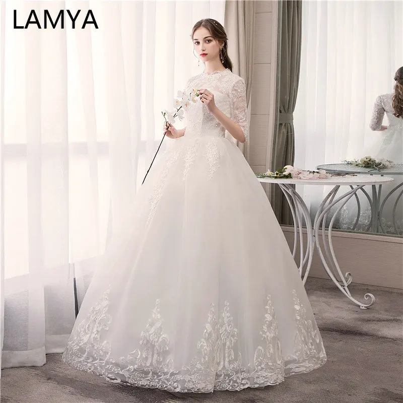 LAMYA Muslim Wedding Dresses Half Sleeve 2022 Lace Appliques Bridal Gown Vintage Ball Gown vestido de noiva
LAMYA Muslim Wedding Dresses Half Sleeve 2022 Lace Appliques Bridal Gown Vintage Ball Gown vestido de noiva